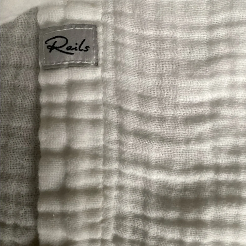 Rails Ellis Shirt XS White Gauze 100% Organic Cotton - Picture 9 of 11